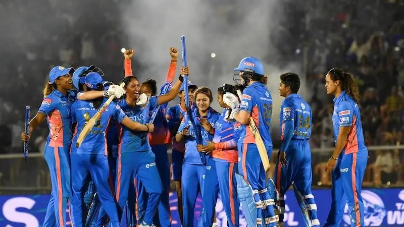 The Mumbai Indians are overjoyed as they emerge victorious in the final of the Women's Premier League match against the Delhi Capitals. The match took place at the Brabourne Stadium in Mumbai on March 26, 2023